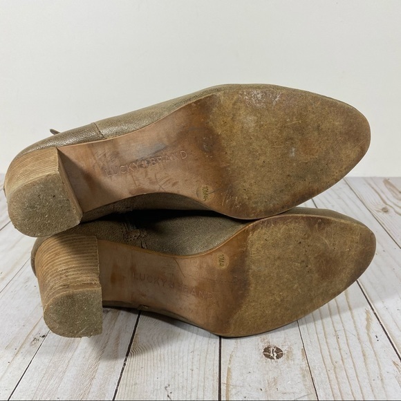 Lucky Brand Mabina Taupe Leather Ankle Boot 10 - Picture 4 of 10